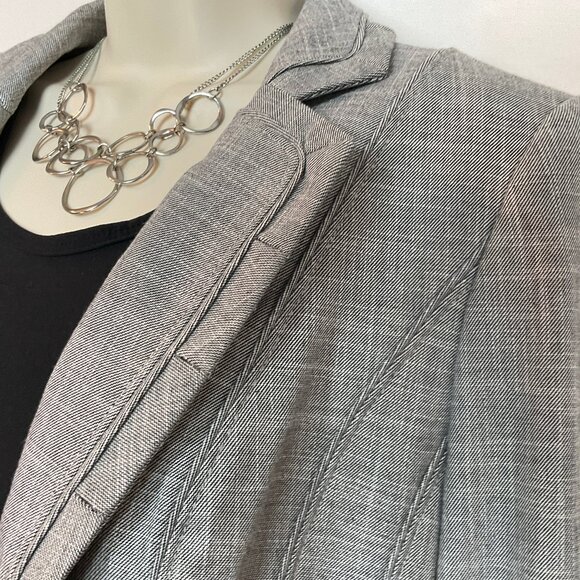 White House Black Market Jackets & Blazers - WHBM NWT Quality Detailed Blazer Jacket Sz 14 Gray *Coupon Eligible* Orig $158